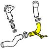 Radiator Heater Pipe, 93-98 FZJ80