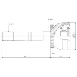 Birfield Axle, Outer, 93-98 80 Series With Or Without ABS, Long 2