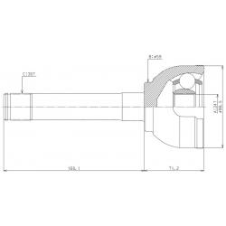 Birfield Axle, Outer, 90-94 80 Series Without ABS, Short 2