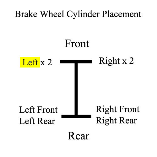 Wheel Cylinder Placement, Front Left, 71 FJ40, FJ55