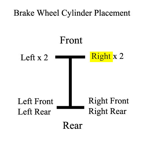 Wheel Cylinder Placement, Front Right, 72-75 FJ40 FJ55